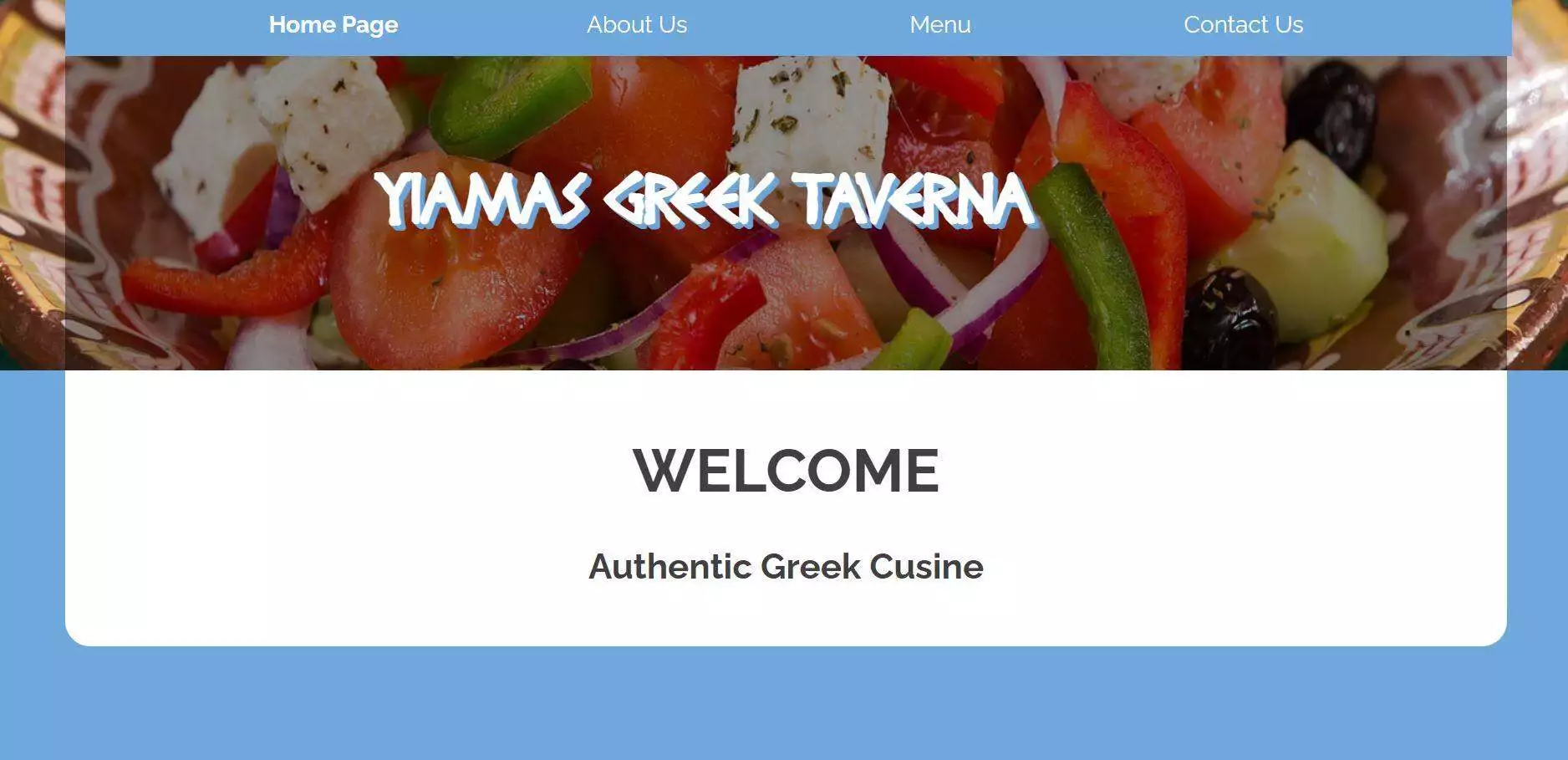 Yiamas Greek Taverna, Website Screenshot