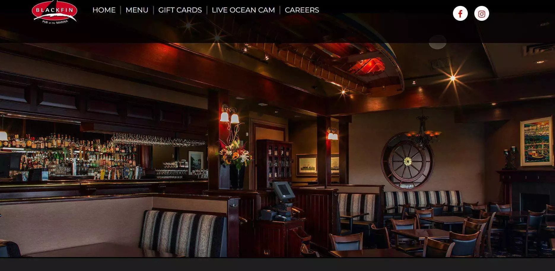 Blackfin Pub, Website Screenshot
