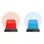 Red and blue emergency lights