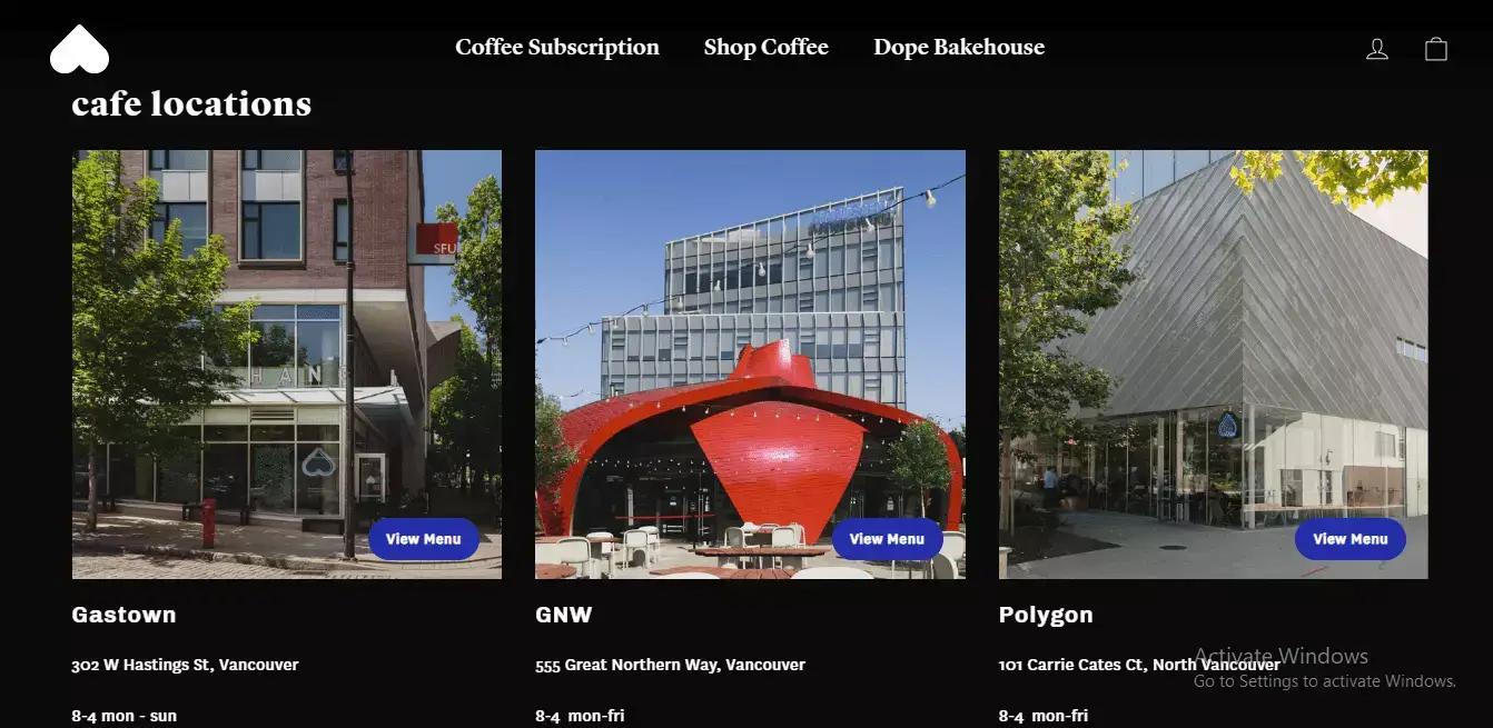 coffee shops in downtown Vancouver